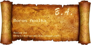 Boros Apolka névjegykártya